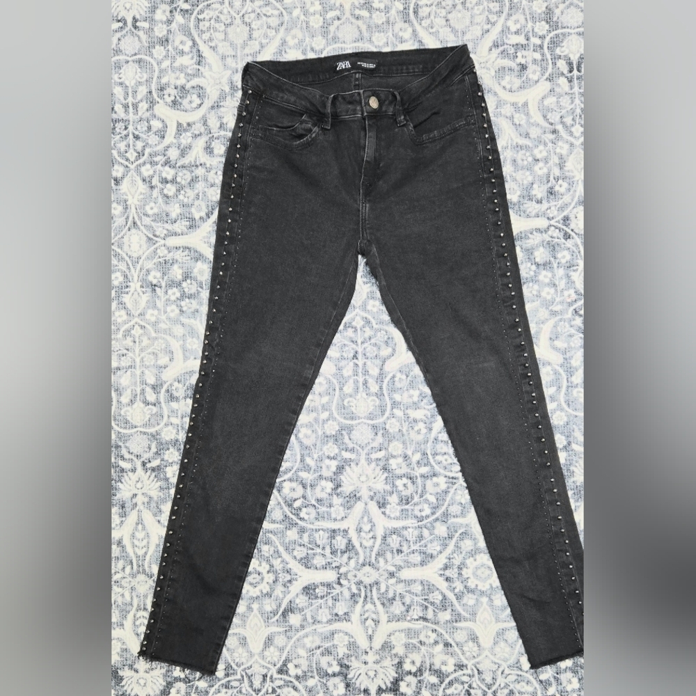 Women's Black Studded Jeans